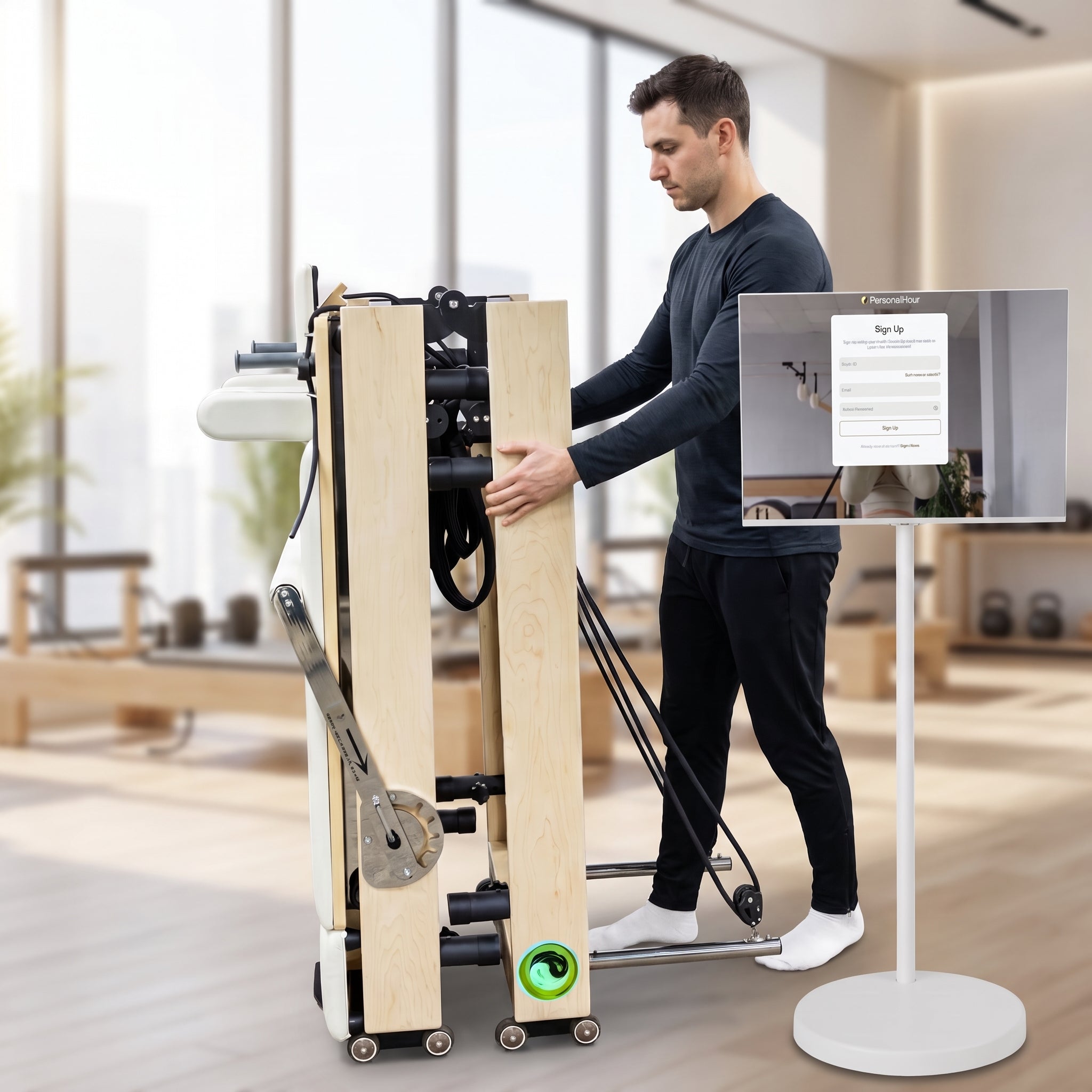 Janet Elite 2.0 – Foldable Pilates Reformer - RE015 -With Large Smart Screen