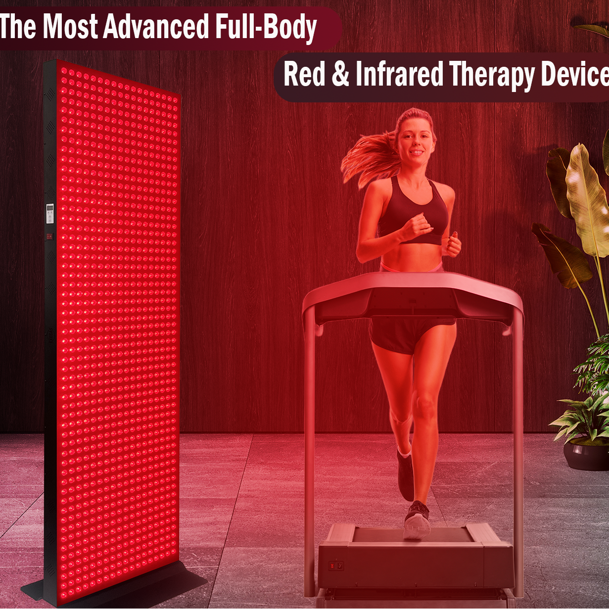 EXESAS 1216 LED, 6080W Dual-Chip, Red Light Therapy Device for Full Body, 4-Wavelengths Infrared LED Panel for Skin, Recovery, Performance, Wellness